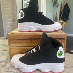 Nike Air Jordan Shoes Retro 13 Youth 439358-008 Black/White/Pink  5.5 Y; Clean
